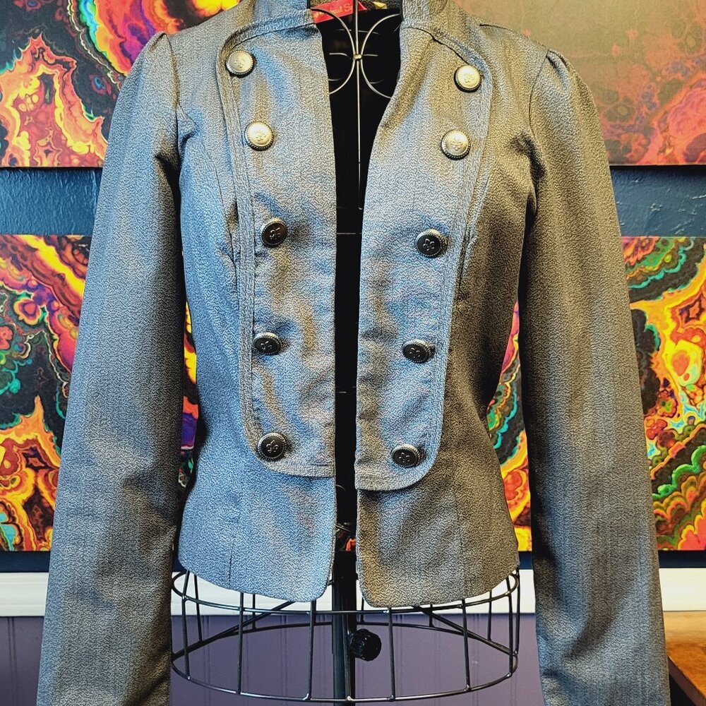 Heart Soul ~ Sz S ~ “Gray Static” ~ Open Front Blazer ~ NWOT